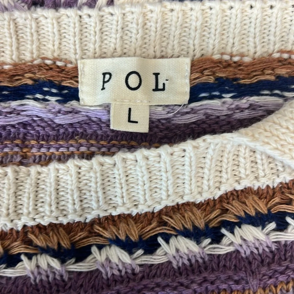 POL Crochet Knit Striped Tank Top Size L - Picture 5 of 7
